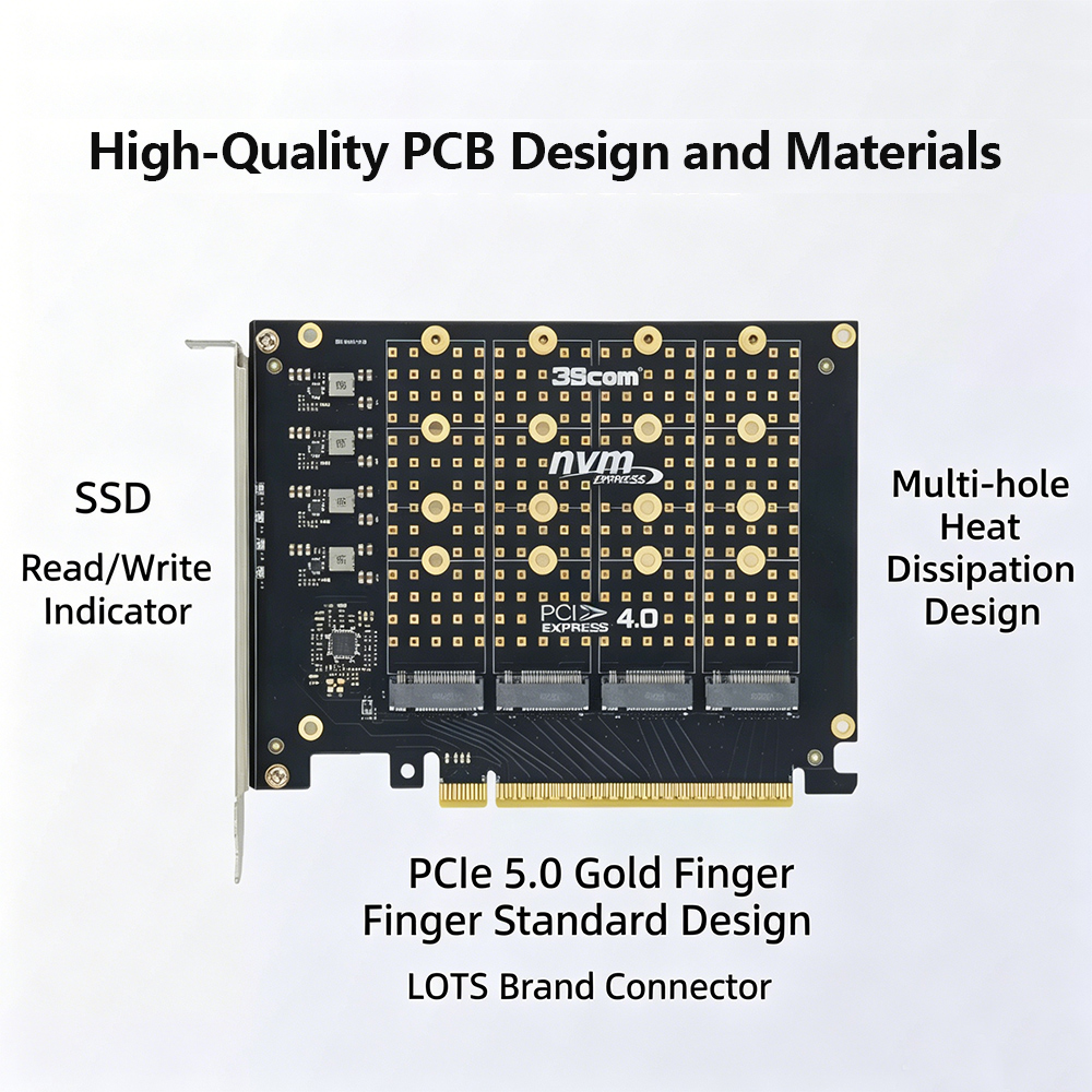 PCIe 4.0 X16 To 4 Port NVMe Ad - đánh giá và giá Quad M.2 Nvme Pcie Bifurcation Card