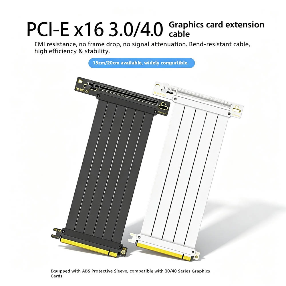 PCI‑E 4.0/3.0 X16 GPU Riser Ca - đánh giá và giá Pcie 4.0 X16 Riser Cable 90 Degree